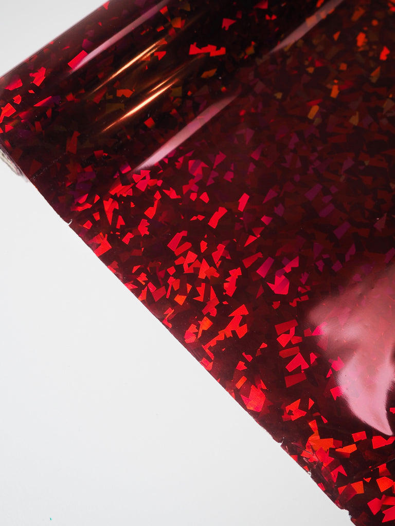 Red Holographic Confetti Heat Transfer Foil