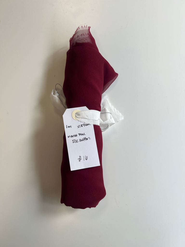 Merlot Fine Silk Chiffon Remnant