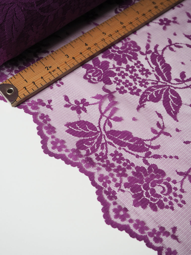 Magenta Bloom Scallop Lace