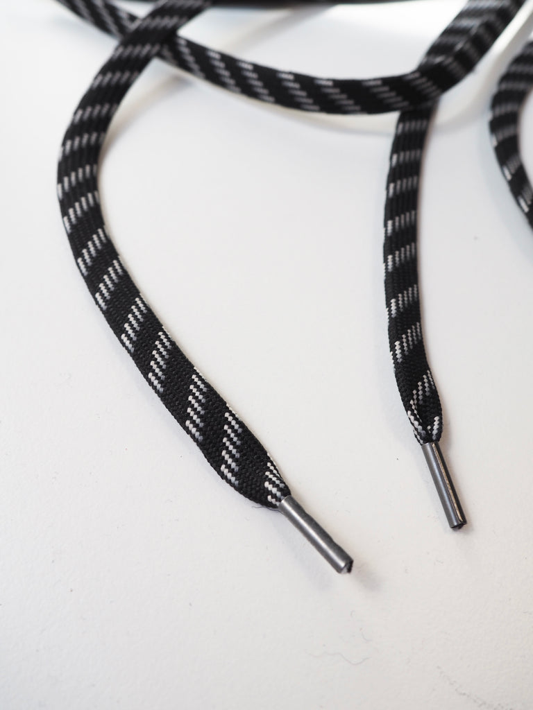 Black + White Jacquard Flat Laces 9mm