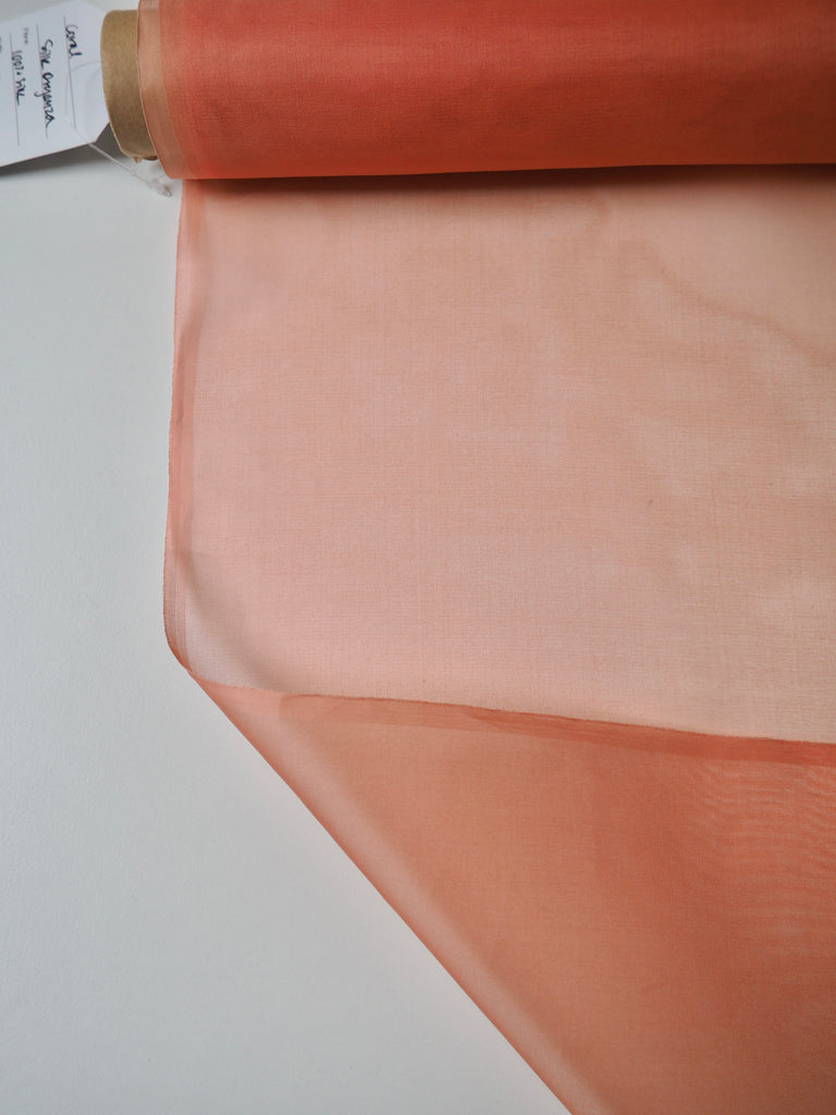 Coral Silk Organza