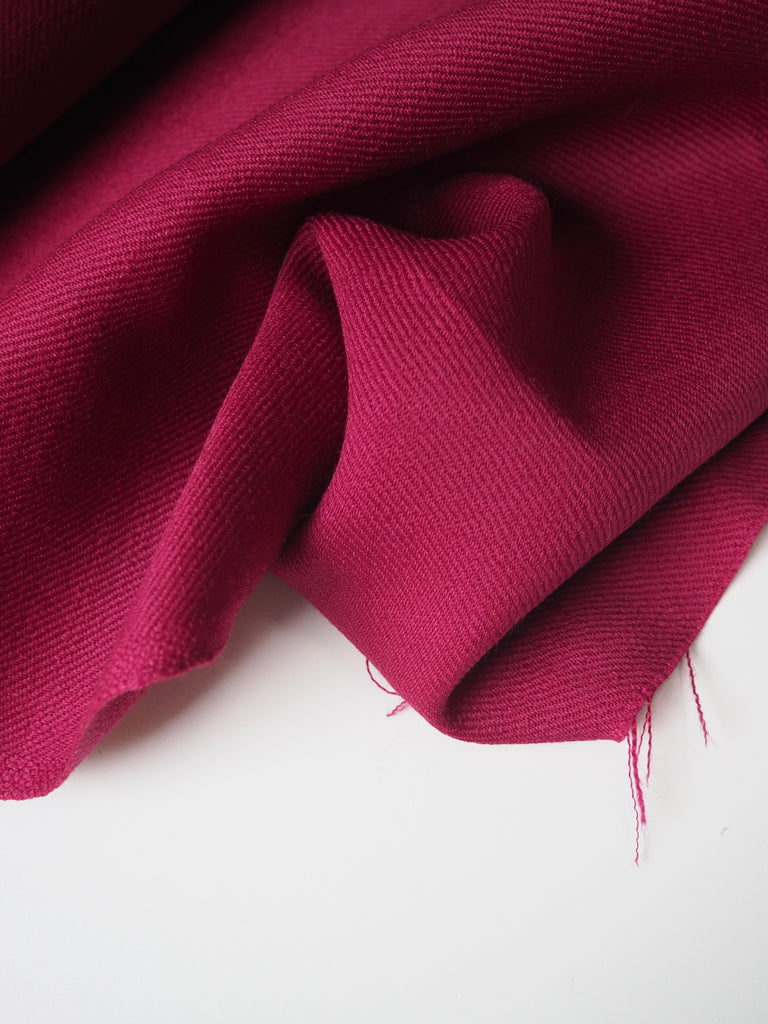 Raspberry Wool Twill