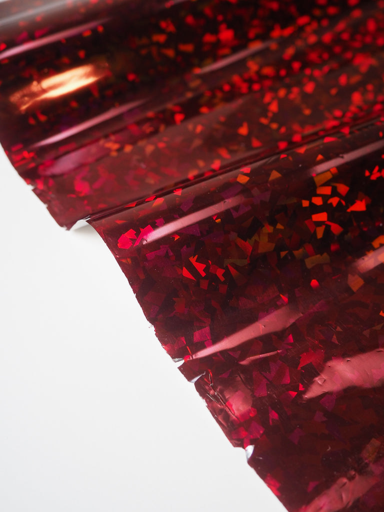 Red Holographic Confetti Heat Transfer Foil