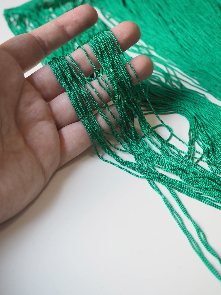 Green Chainette Viscose Fringe 45cm