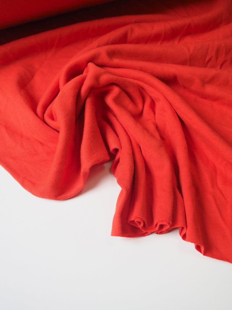 Vermillion Circular Organic Cotton Interlock Jersey