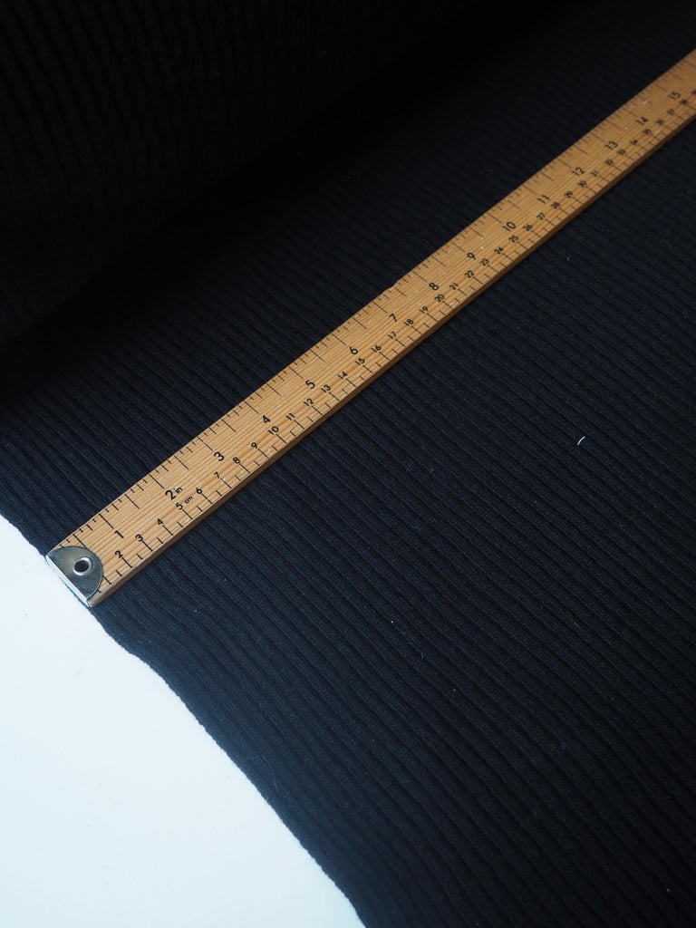 Black Chunky 2x2 Wool Jersey