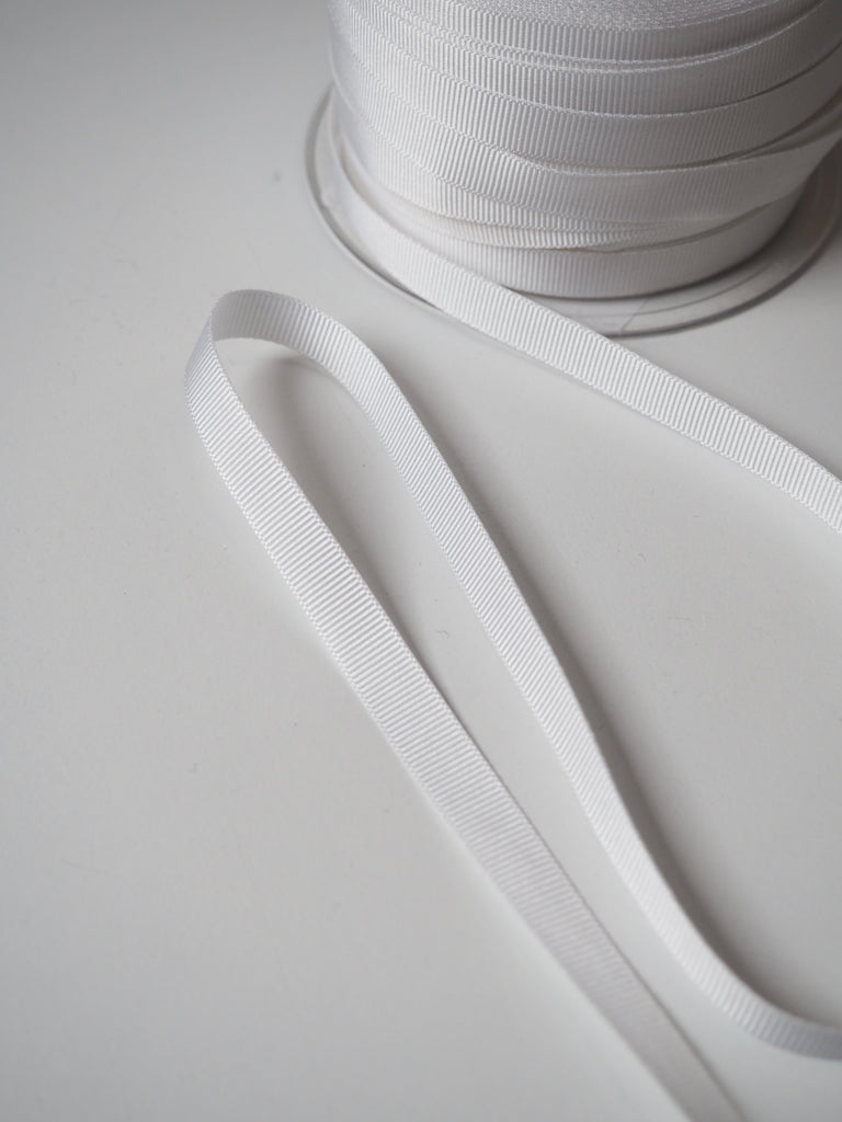 White Shiny Grosgrain Ribbon 10mm