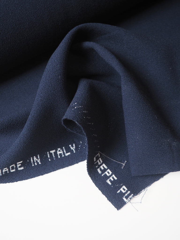 Navy Wool Crepe