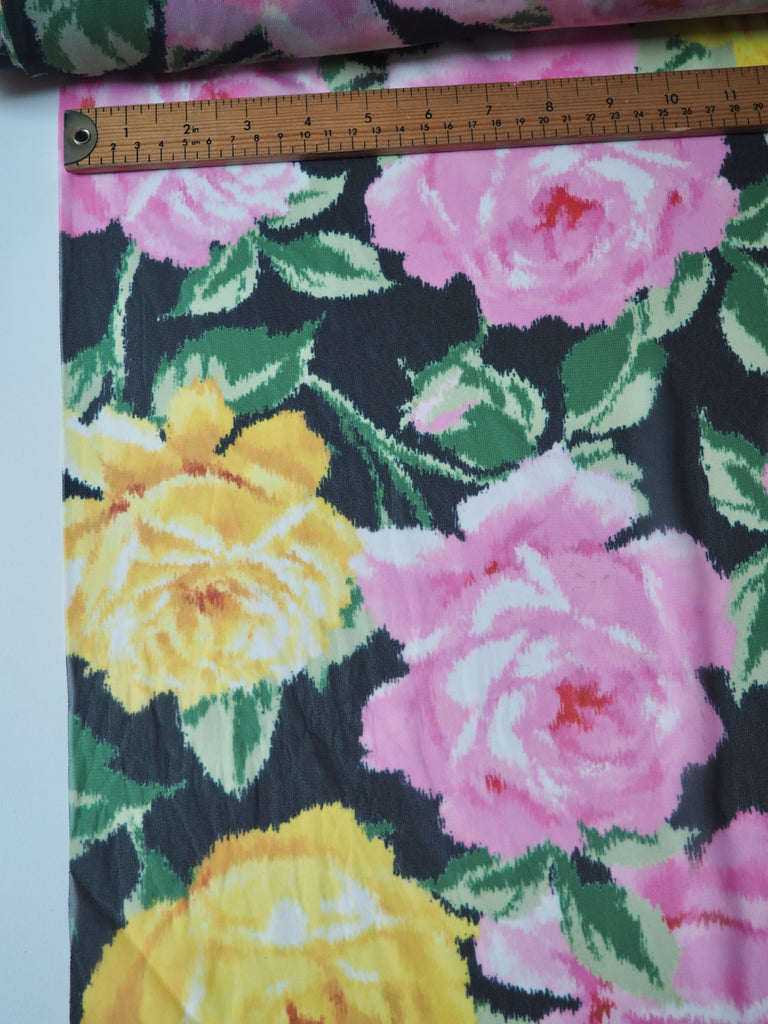 Pink + Yellow Rose Warped Chiffon