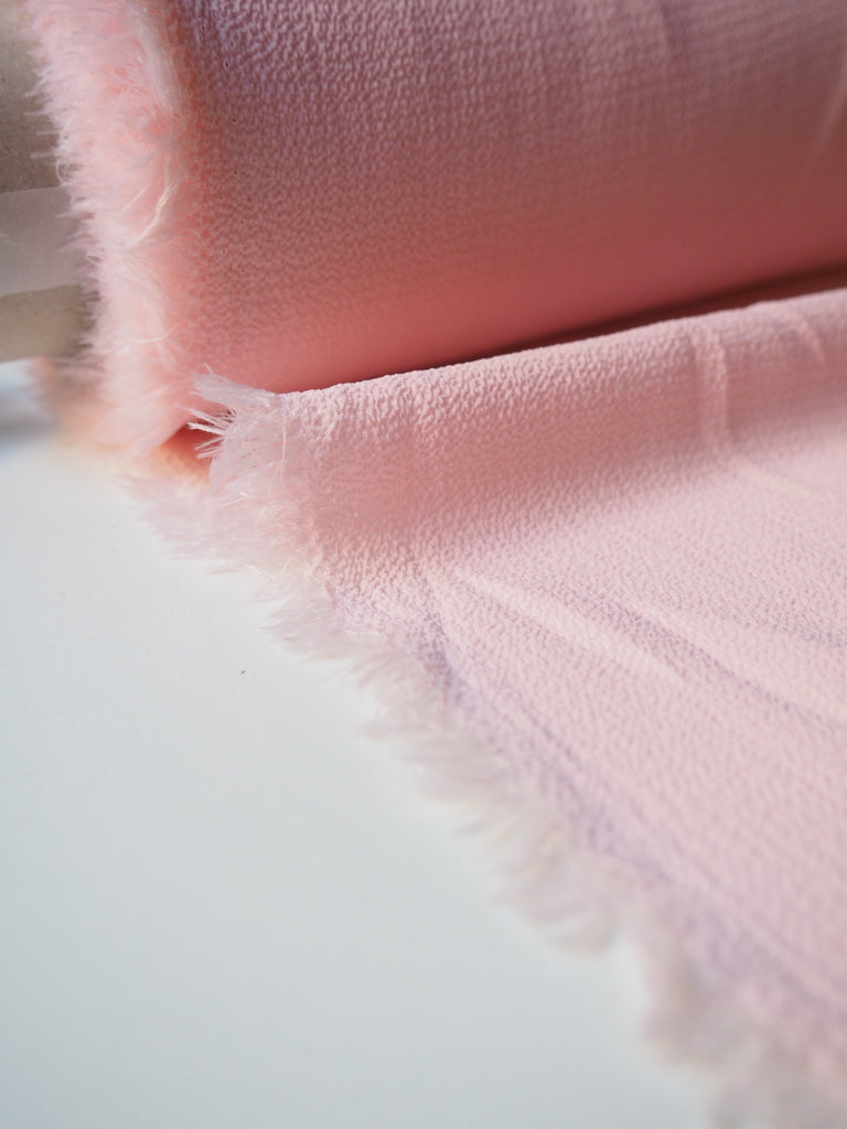 Light Pink Stretch Crinkle Crepe