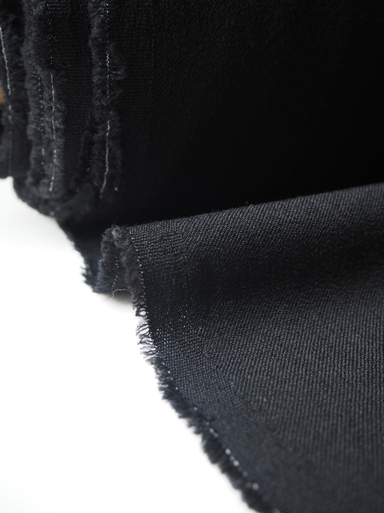 Black Lightweight Wool Blend Twill