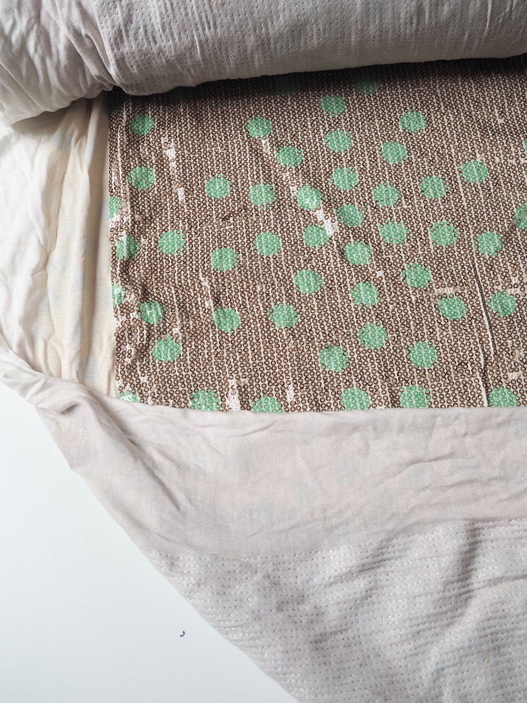 Green Polka Dot Sequin Jersey