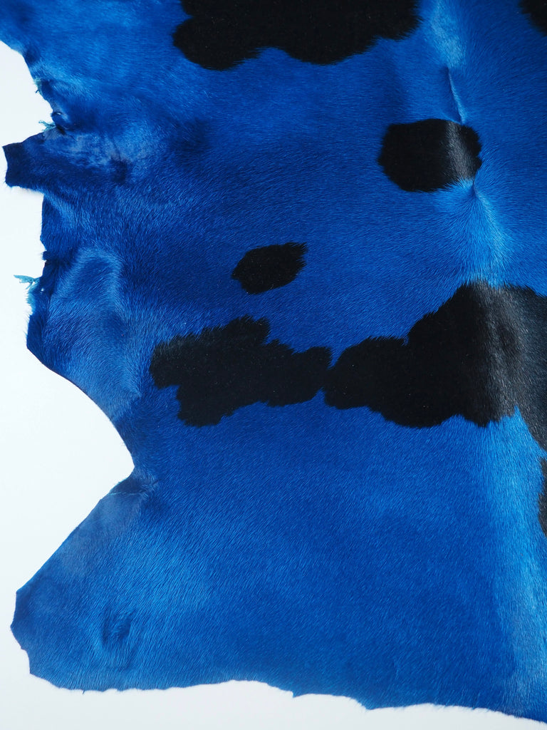 Cobalt + Black Spotted Calfskin Hide