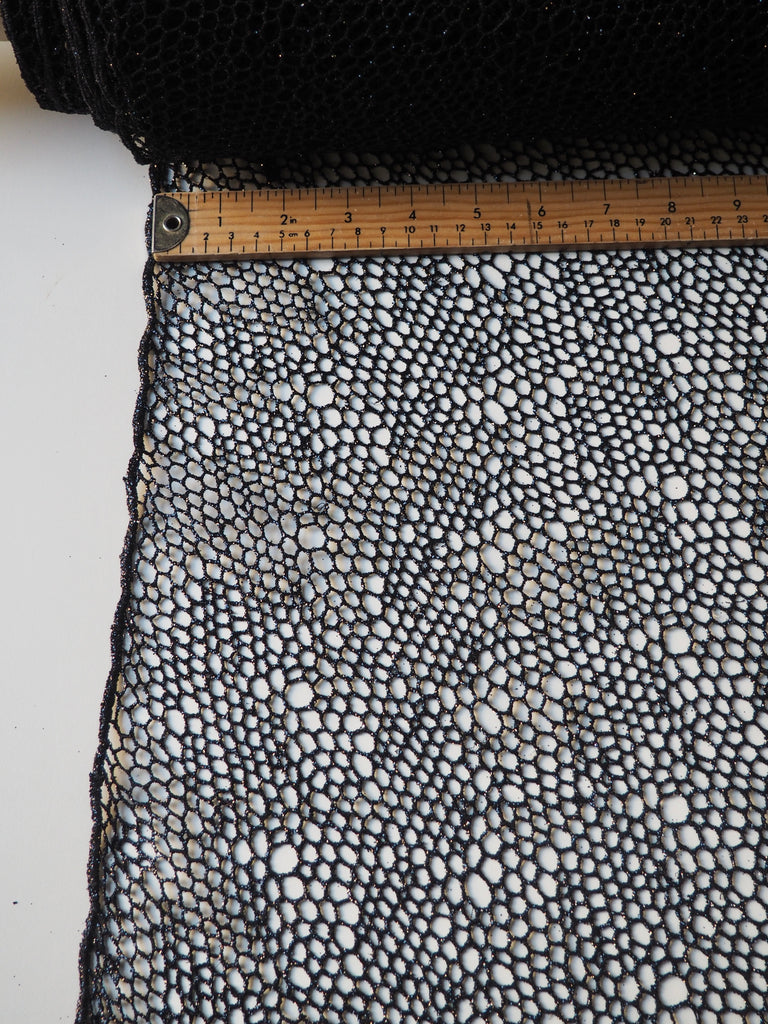 Black Bubble Glitter Guipure Lace