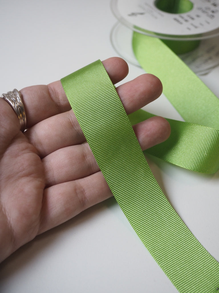 Berisfords Lime Grosgrain Ribbon 25mm