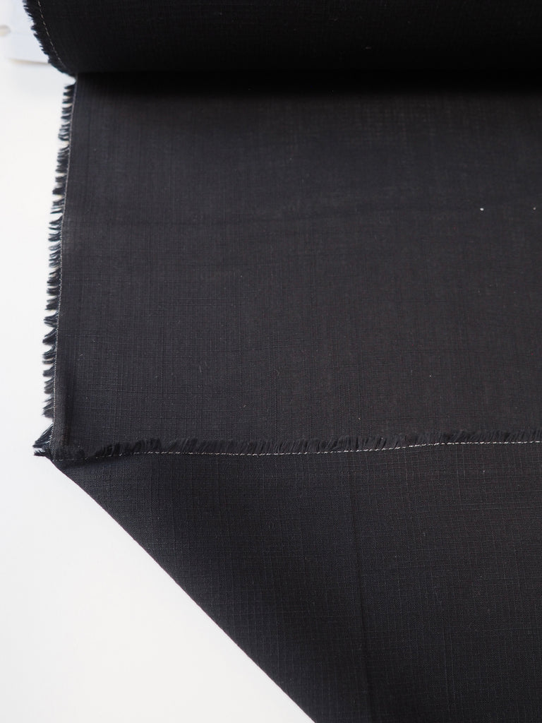 Black Gridded Cotton/Viscose