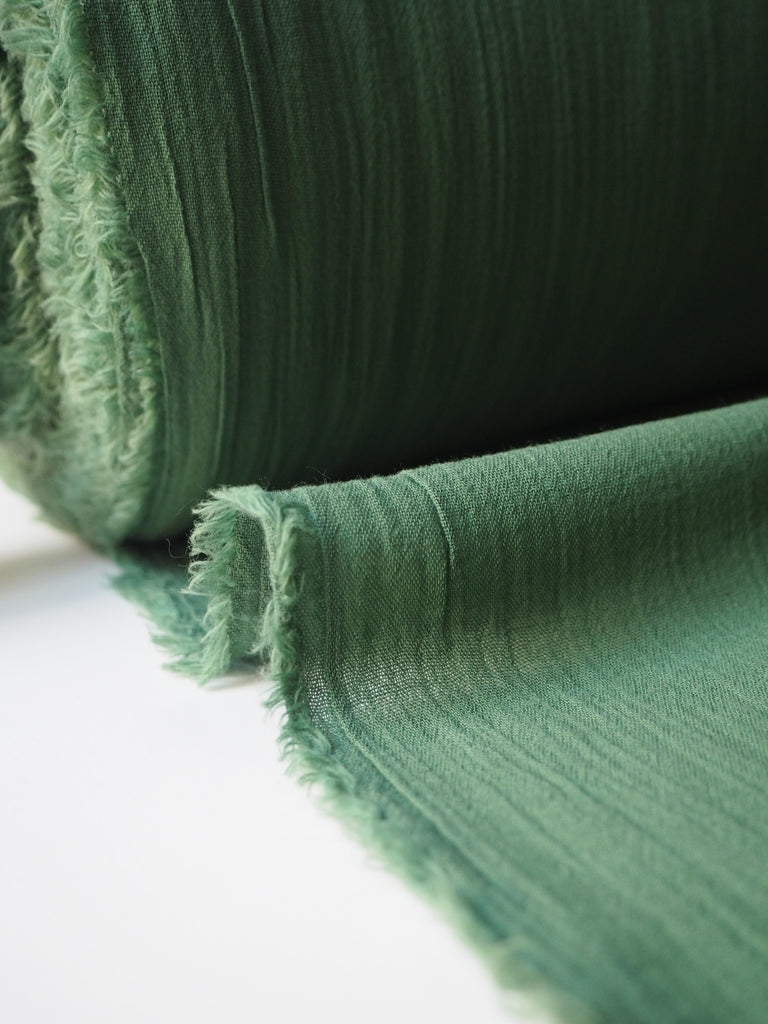 Green Crinkle Cotton