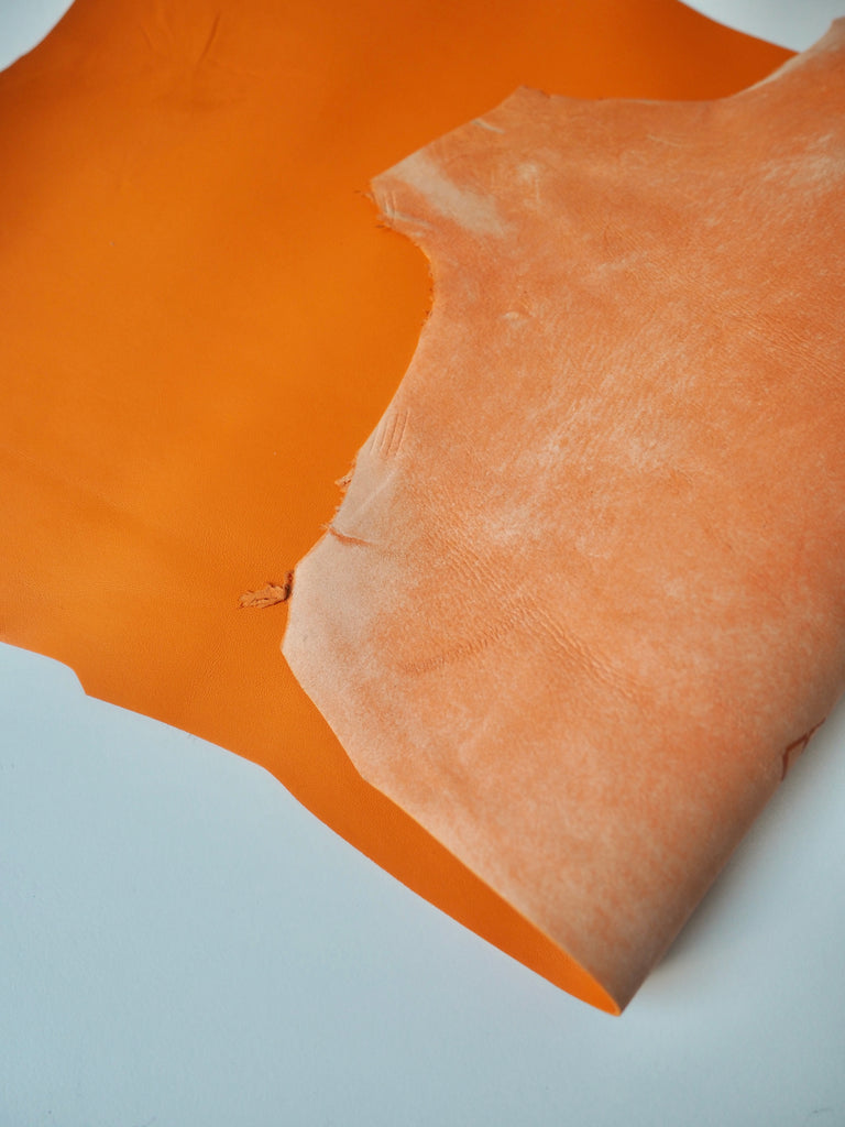 Orange Thick Calfskin