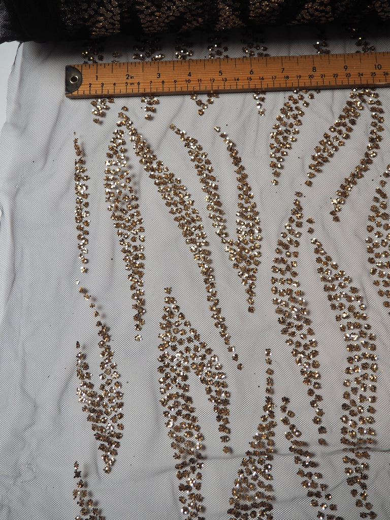 Black + Gold Zebra Glitter Tulle