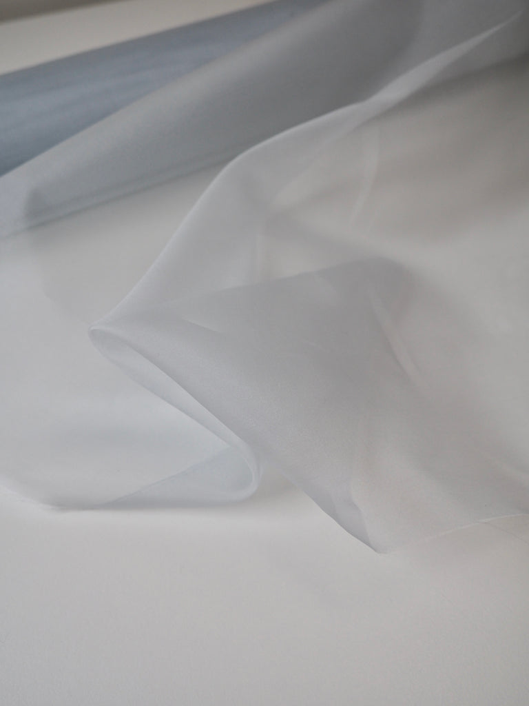 Cloud Blue Silk Organza