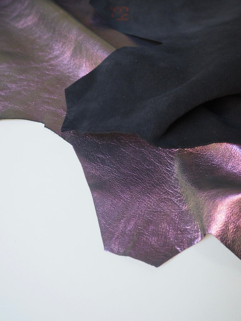 Purple + Green Iridescent Calfskin Hides