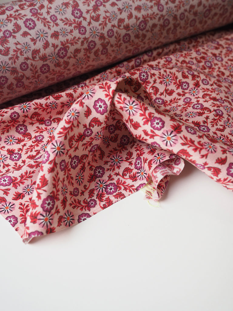 Liberty Pink Blossom Silk Shantung