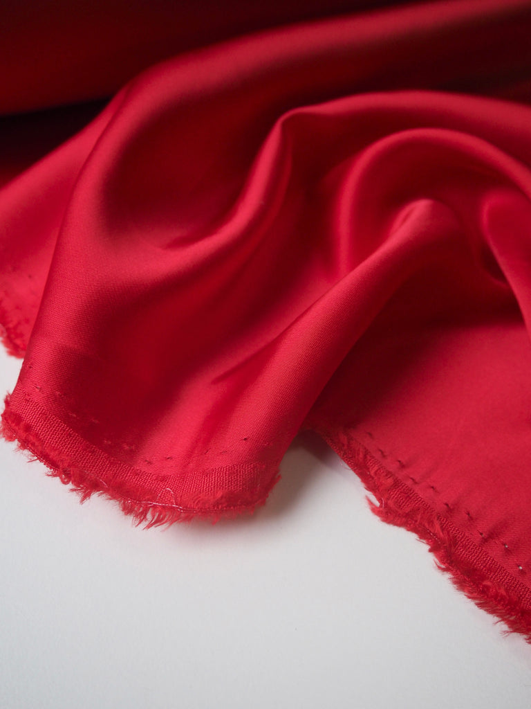 Red Viscose/Acetate Satin