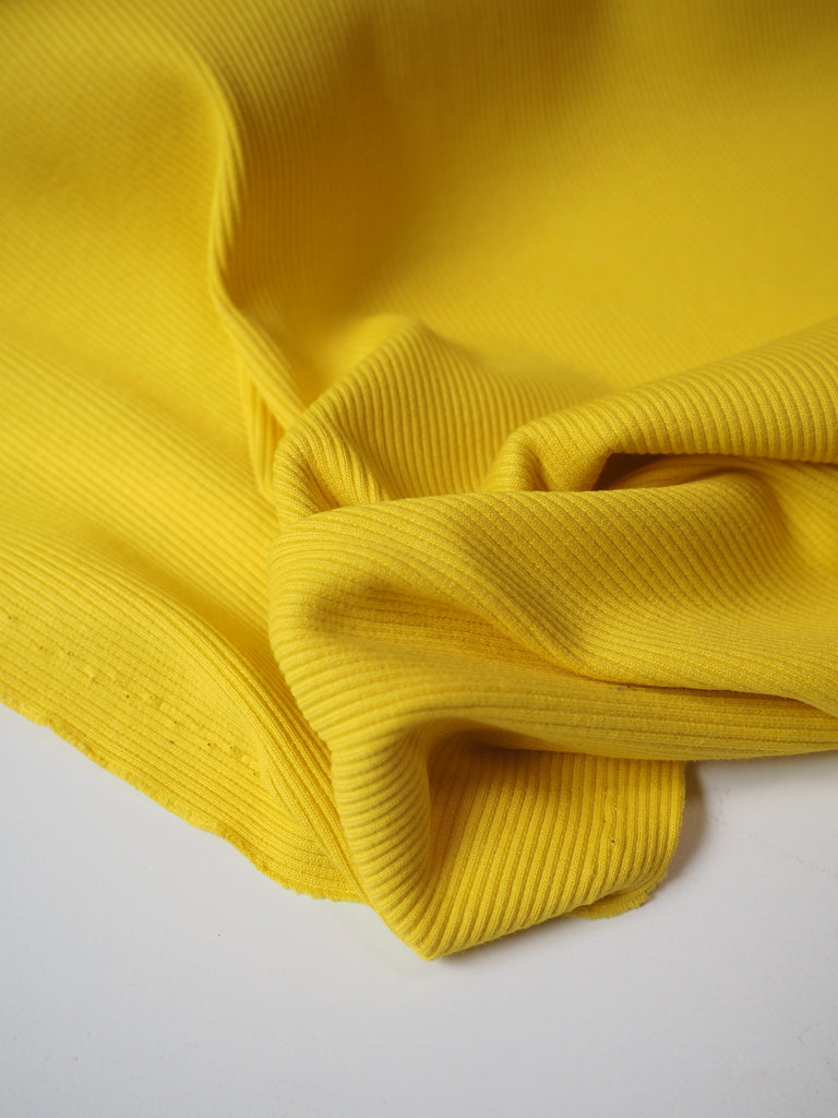 Lemon Cotton 2x2 Rib Jersey