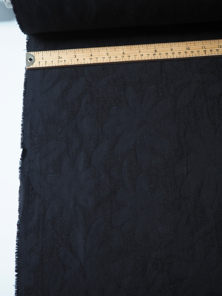 Black Blossom Cotton Gauze Jacquard