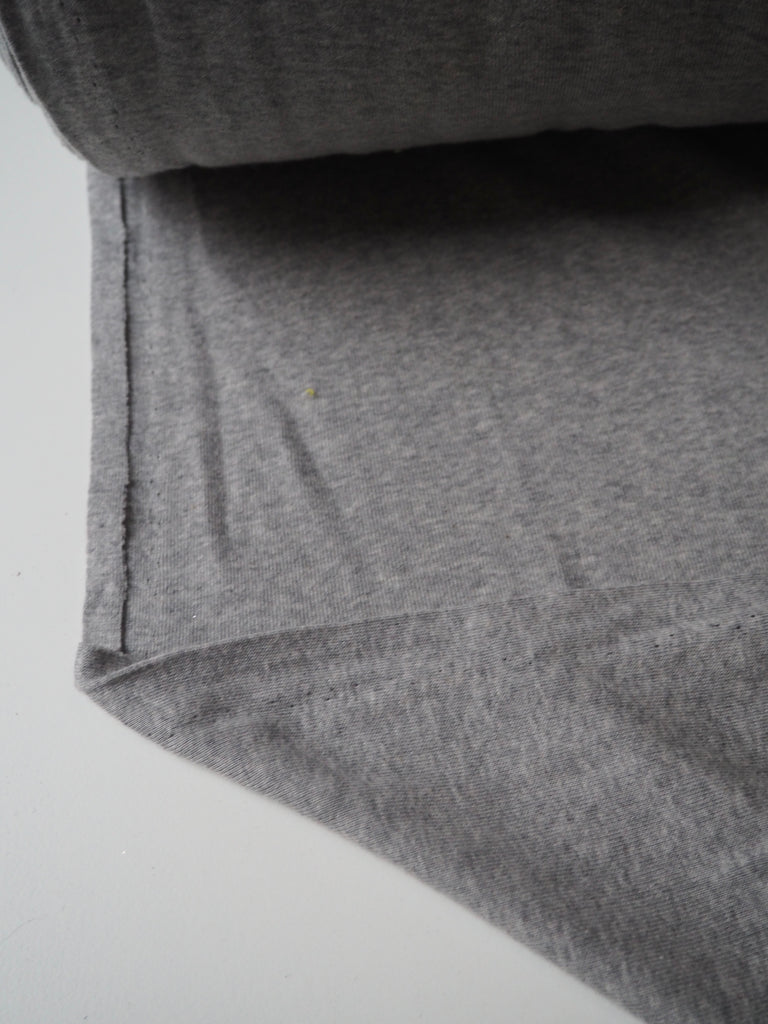 Grey Cotton 1x1 Rib Jersey