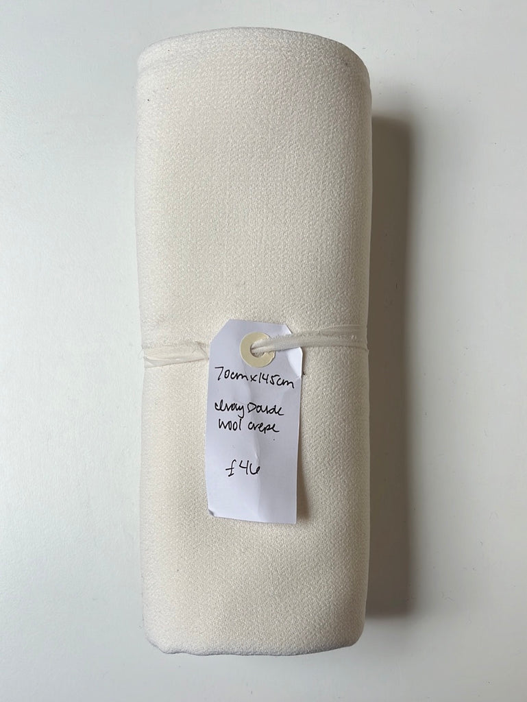 Ivory Double Wool Crepe Remnant