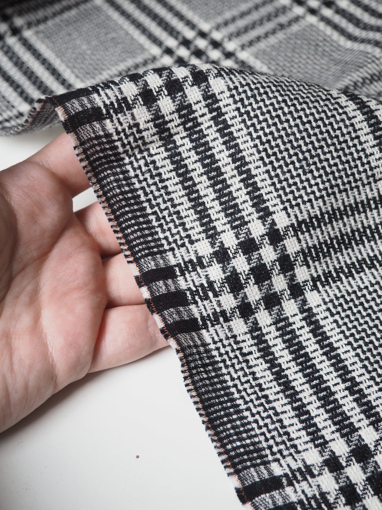 B+W Check Linen/Cotton Jacquard