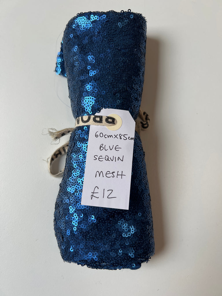 Blue Sequin Mesh Remnant
