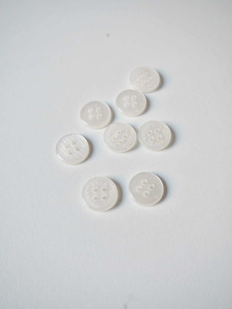 Branded White Buttons 11mm