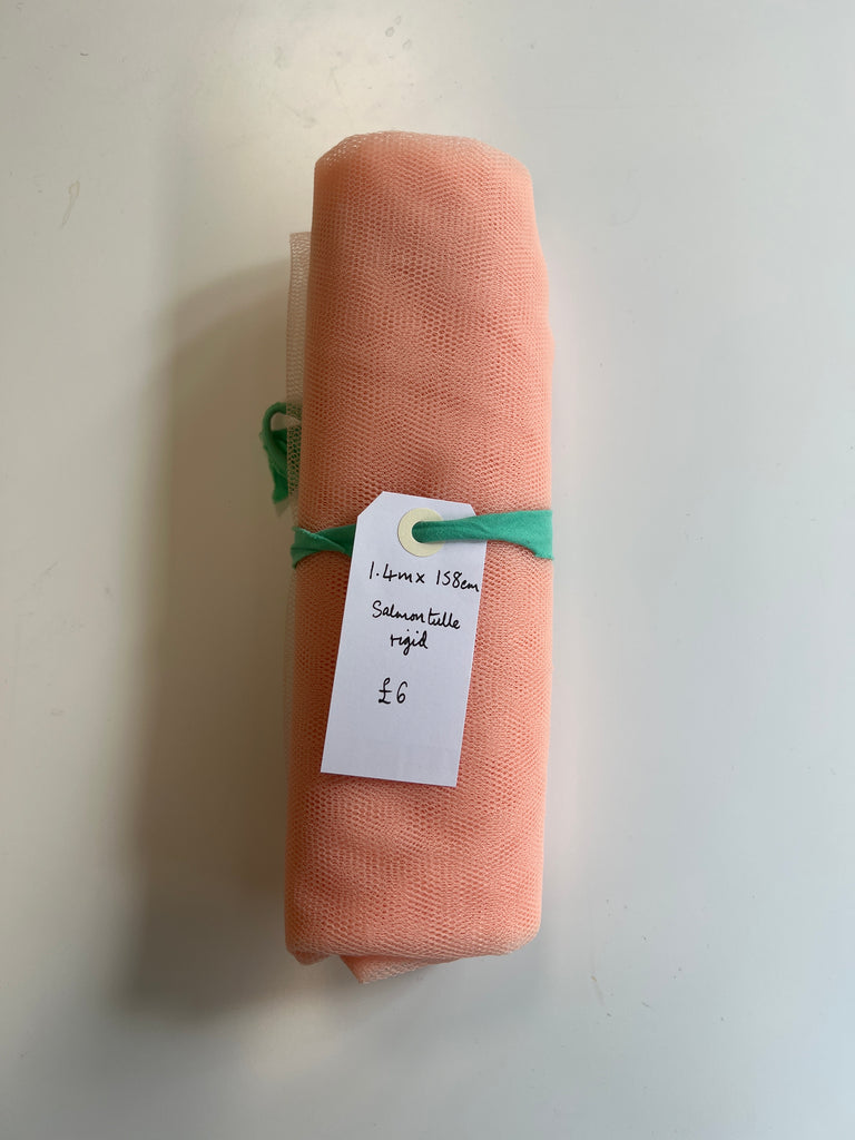 Salmon Rigid Tulle Remnant