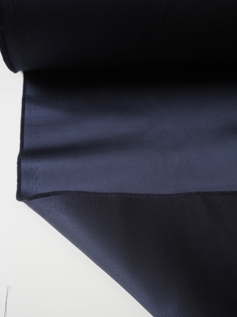 Navy Twill-Backed Heavy Satin