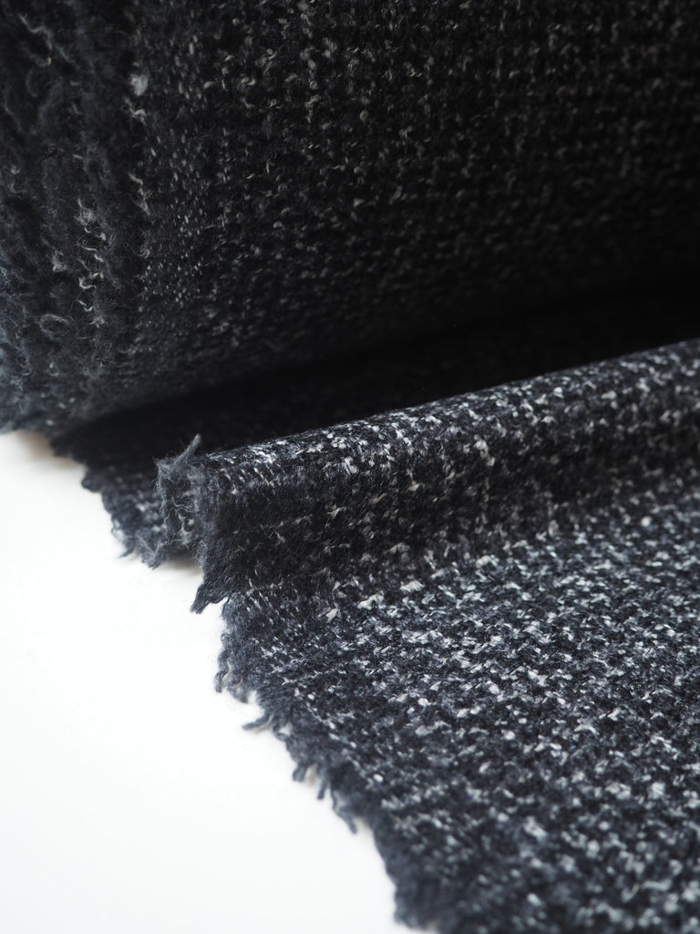 Grey + Black Light Bouclé Wool