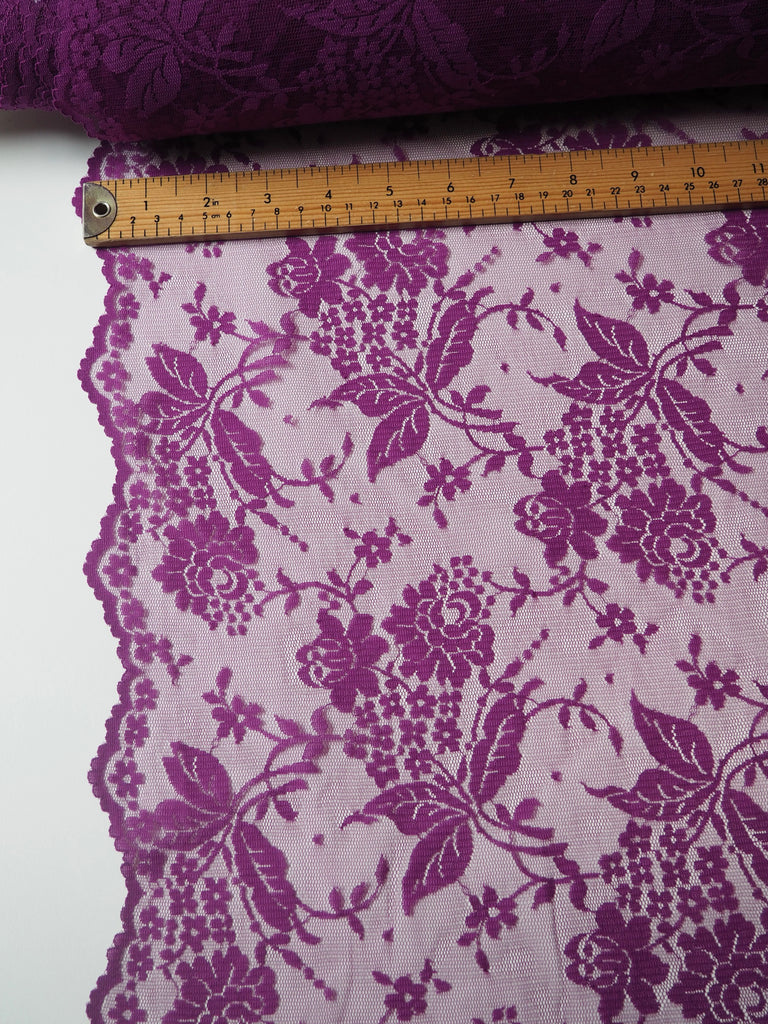 Magenta Bloom Scallop Lace