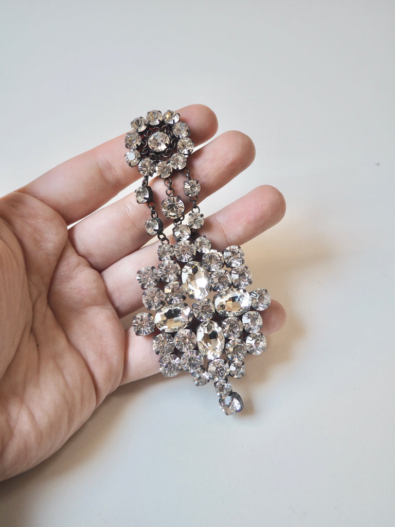 Clear + Black Crystal Embellishment