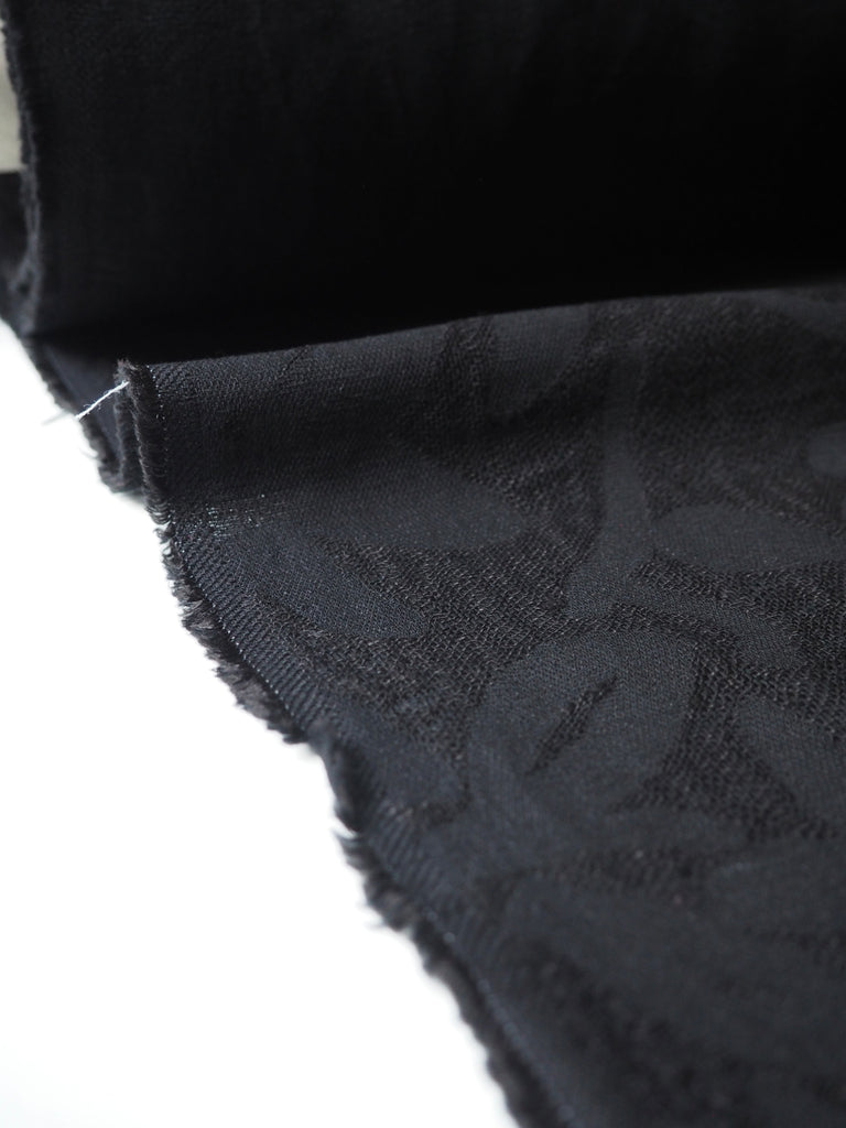 Black Blossom Cotton Gauze Jacquard