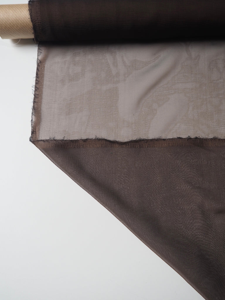 Brown Two-Tone Silk Chiffon