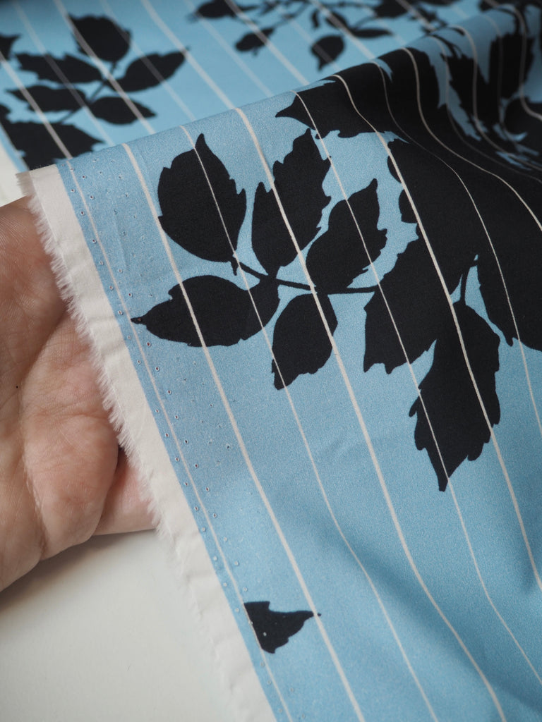 Black Rose Stripe Light Cotton Poplin