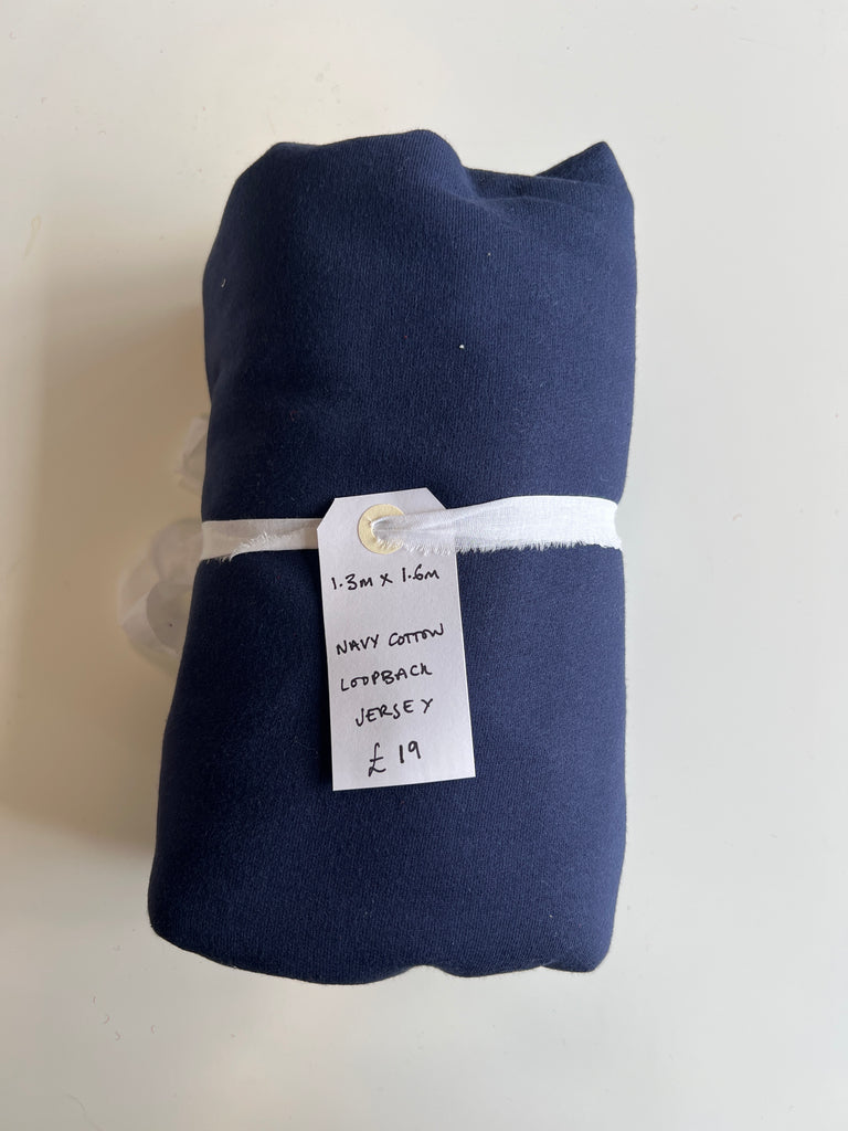 Navy Loopback Cotton Jersey Remnant
