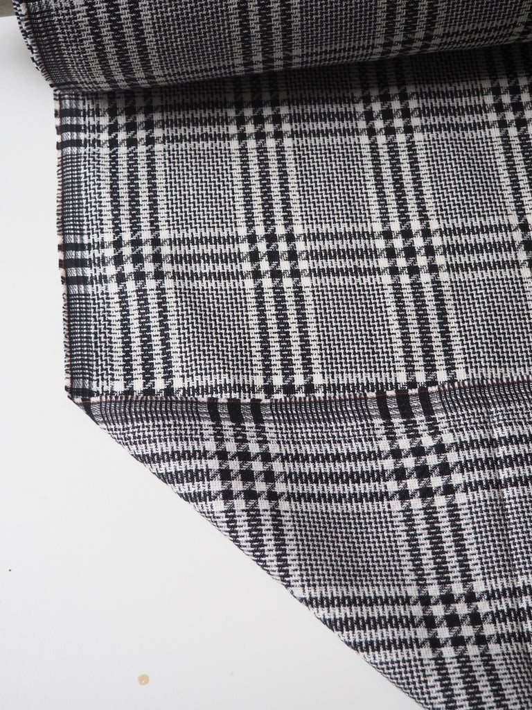 B+W Check Linen/Cotton Jacquard