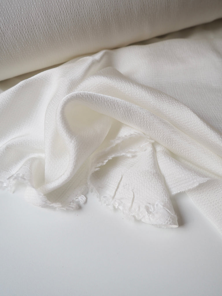 White Hammered Viscose Satin