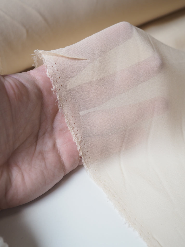 Beige Silk Chiffon