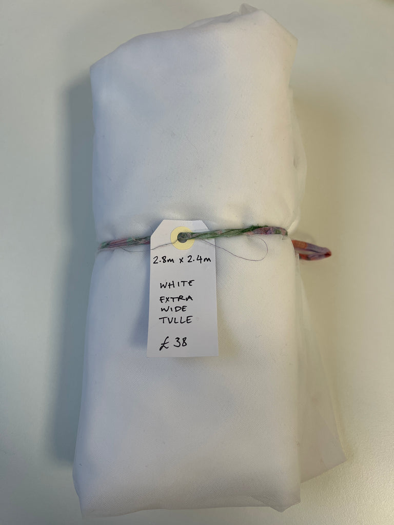 White Exra Wide Tulle Remnant