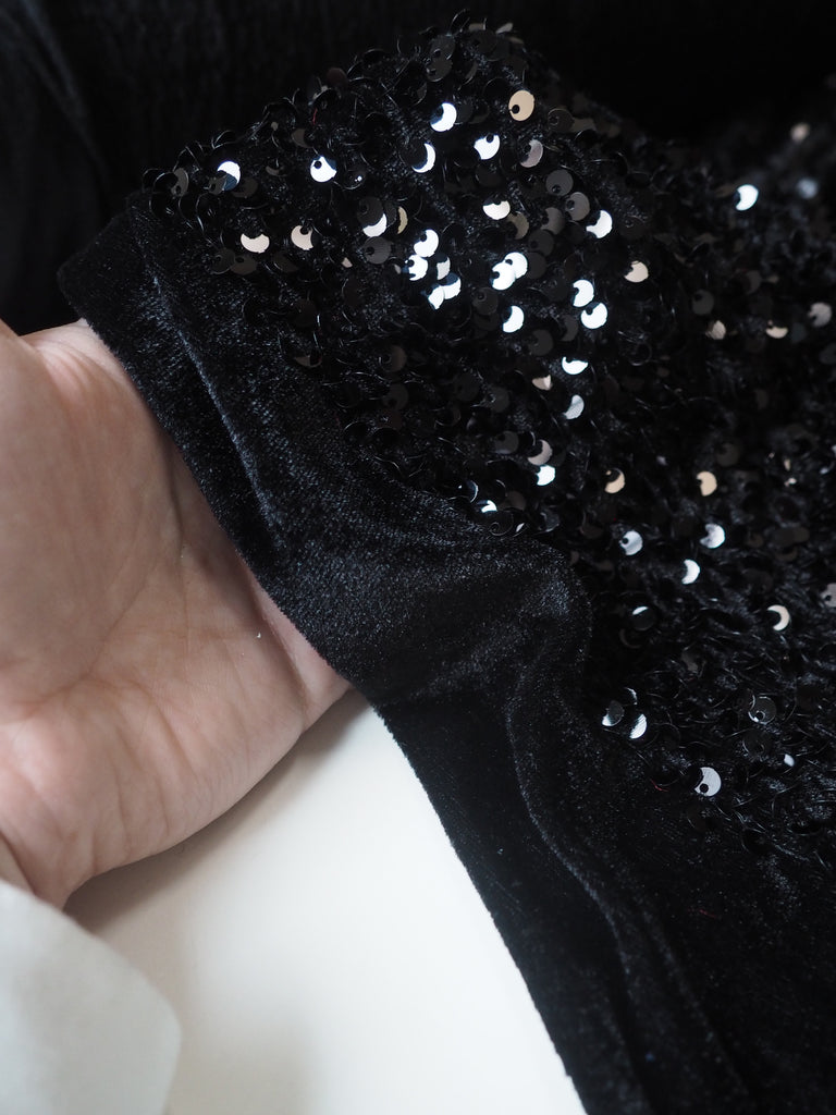 Black Sequin Velour