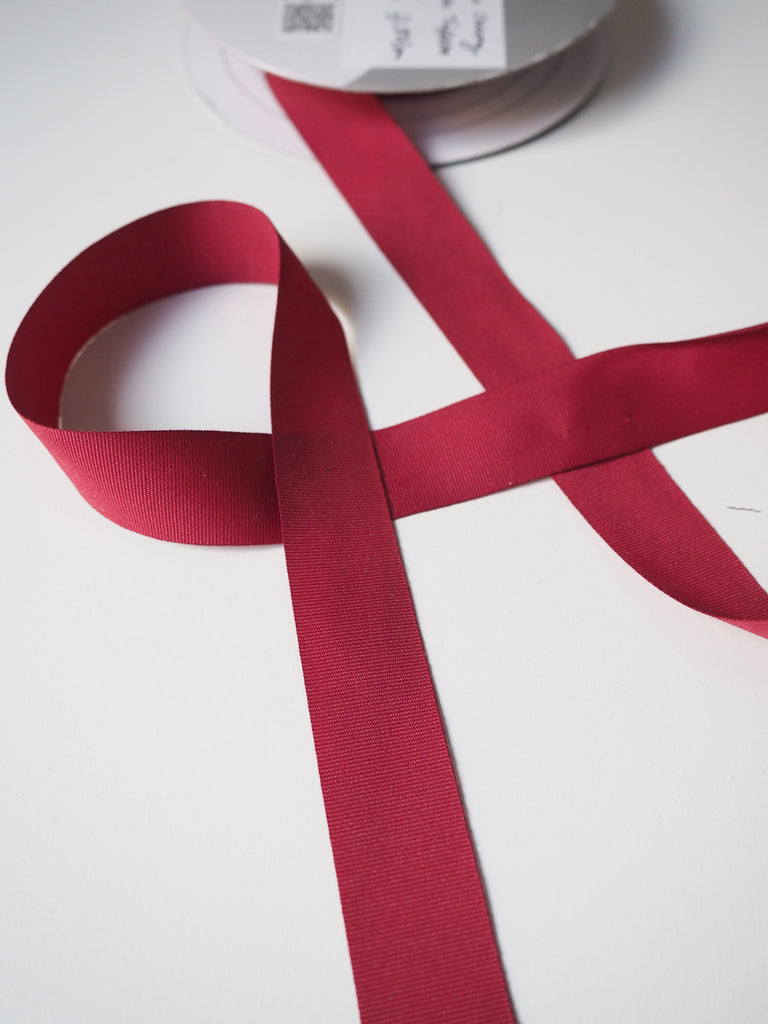 Shindo Cherry Taffeta Grosgrain Ribbon 20mm