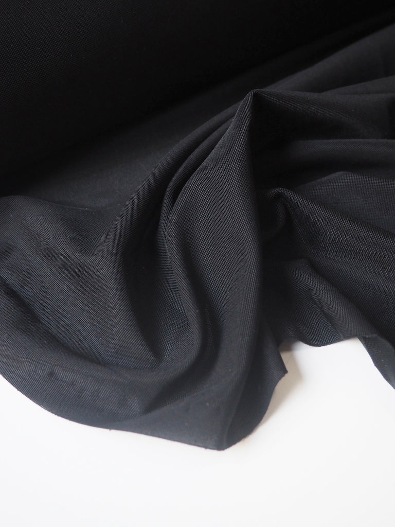 Black Satin Interlock Jersey